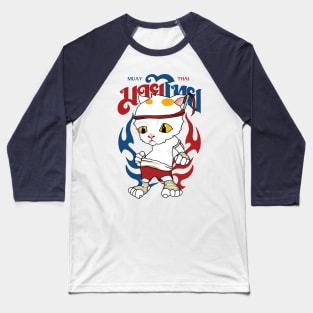 Muay Thai Cat Baseball T-Shirt